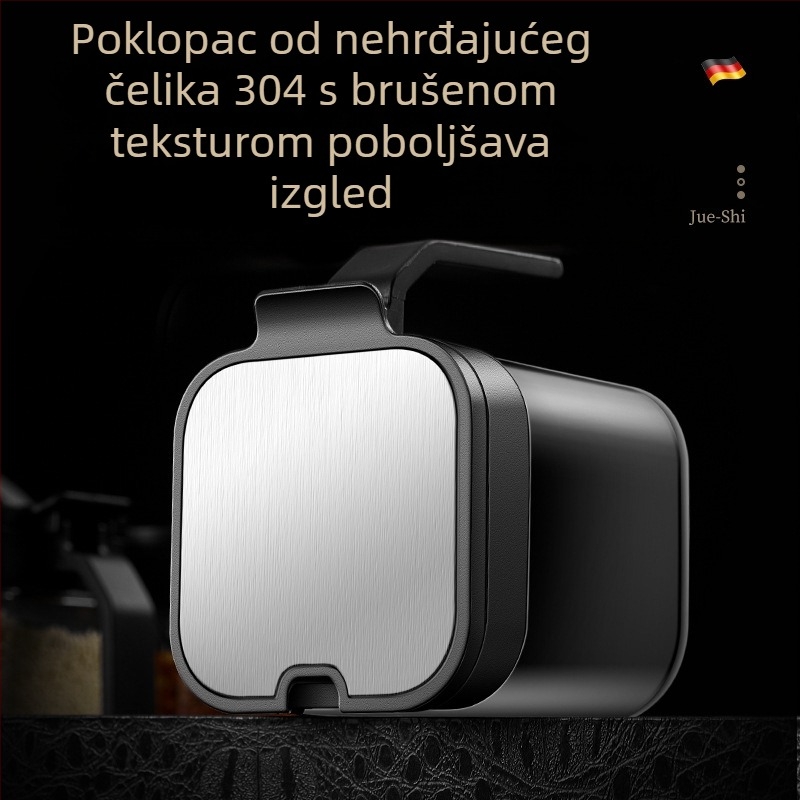 Set staklenih posuda za začine 304 s ručkom, posude za sol i začine, uključuje žličicu, zapečaćeno skladištenje