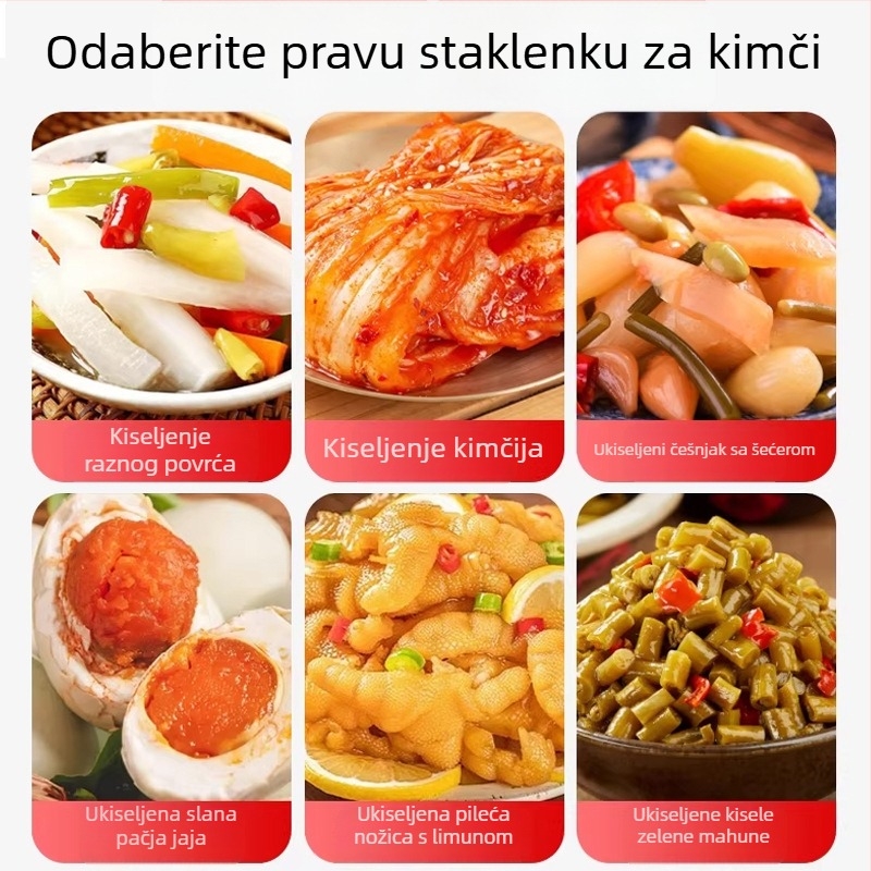 Staklena posuda za kućnu upotrebu, velika veličina, moderni minimalistički stil, prozračni pleteni uzorak, staklenka za turšiju, zatvorena posuda, posuda za skladištenje