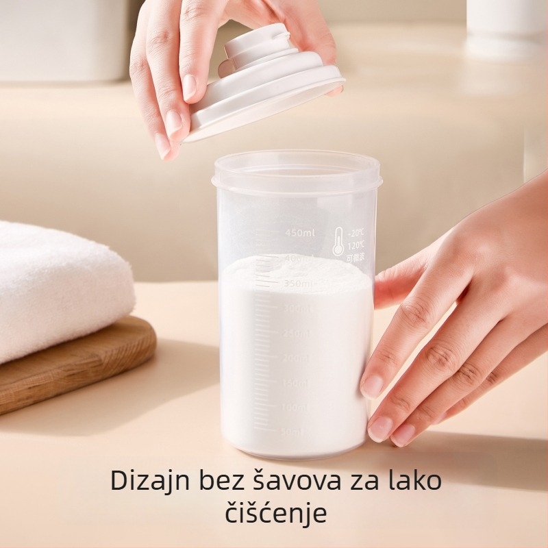 Zatvorena posuda za skladištenje s mjerom, dozirna posuda za kućnu uporabu, posuda za praškasti sapun i bijeli šećer