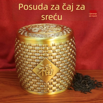 Brončani spremnik za čaj s dvostrukim zmajem i poklopcem, luksuzna kućna dekorativna posuda za skladištenje čaja