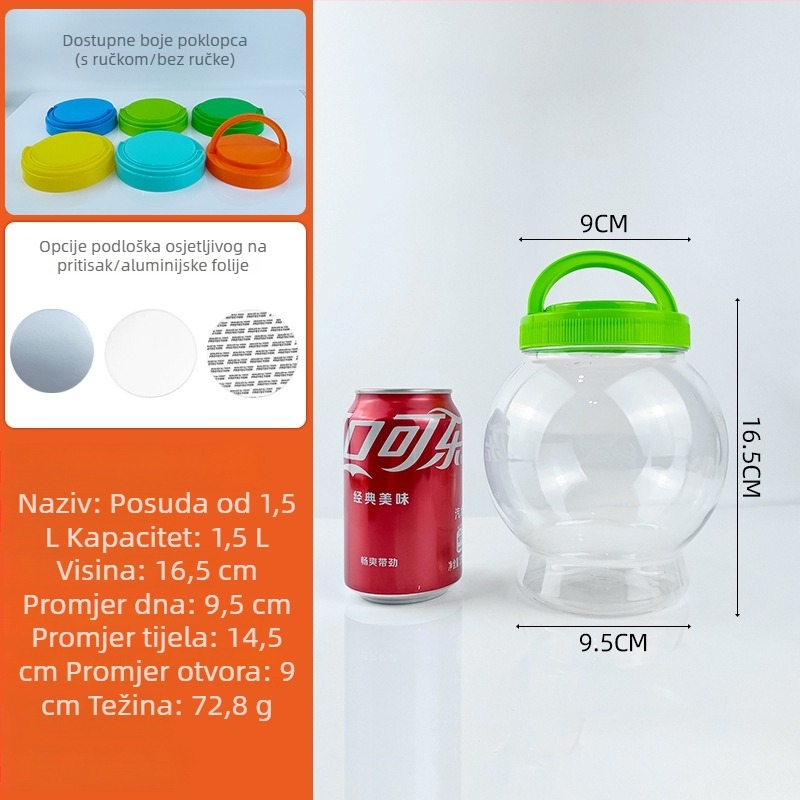 1,5 L sferična plastična posuda, prilagodljiva, sa 20 komada podatkovnih kablova i napajanja
