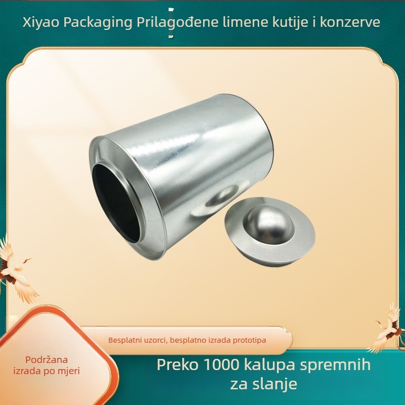 Okrugla metalna kutija za čaj s tiskanim logom, Huangshan Mao Feng čaj