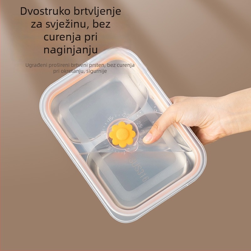 Posuda od nehrđajućeg čelika s poklopcem, kutija za hranu