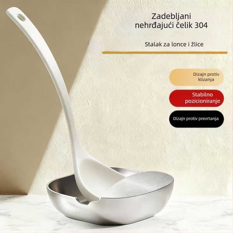 Vertikalni držač kuhinjskih alata od nehrđajućeg čelika 304 za špatule, lopatice, štapiće i žlice – kuhinjski stolni organizator