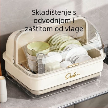 Moderna kuhinjska polici za zdjele s poklopcem, od nehrđajućeg čelika 304, za sušenje i pohranu zdjela i pribora
