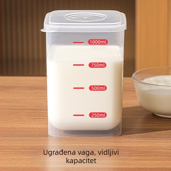 Prozirna posuda za jogurt u japanskom stilu s poklopcem, za mlijeko u prahu i domaću fermentaciju mlijeka, skladištenje voća