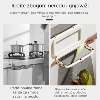 Zidni sklopivi držač vrećica za smeće za kuhinju i kupaonicu