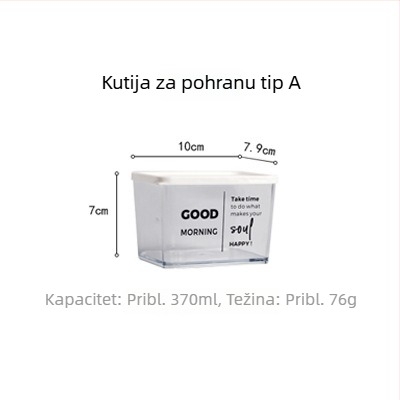 Nordijska kutija za snacks i orašaste plodove s poklopcem, plastični spremnik za očuvanje svježine, kvadratnog oblika, PS materijal, kozmetičko spremište
