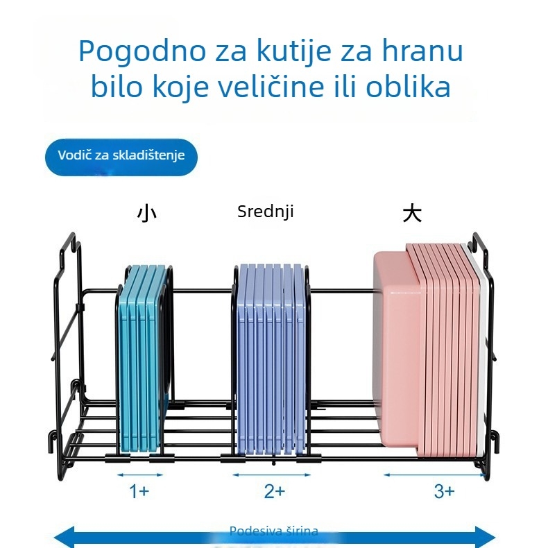 Metalni stolni regal za kuhinju, bez bušenja, za posuđe i zdjele