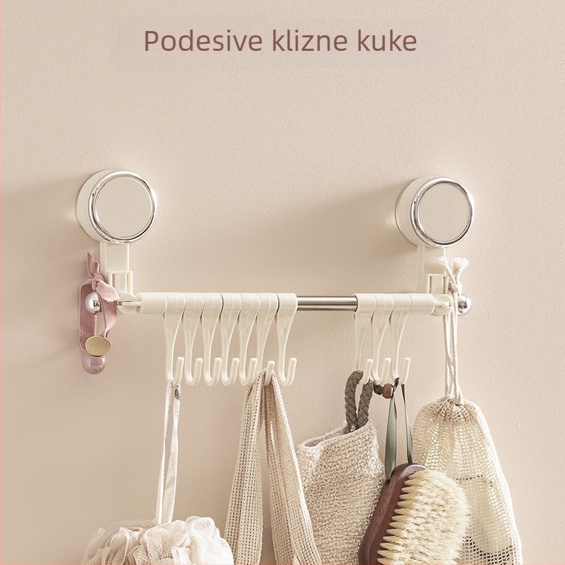 Kuhinjski vješak s usisnim čepom, niz rotirajućih kuka bez bušenja, držač za žlice i spatule
