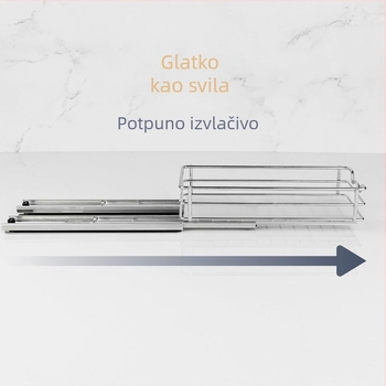 Kuhinja višenamjenski regal za skladištenje, bez bušenja, dvostruki stalak za začine
