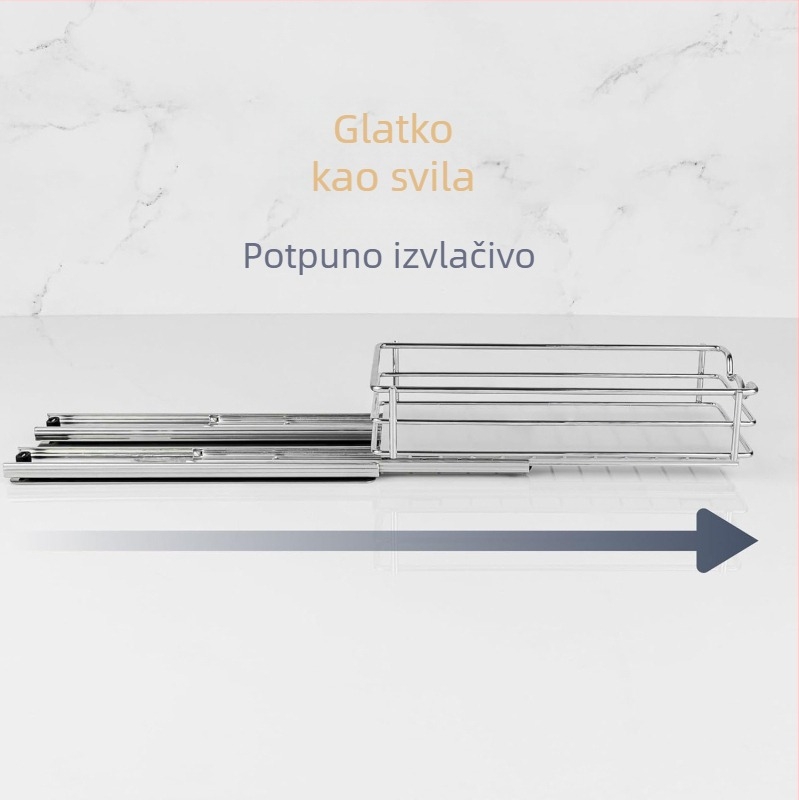 Kuhinja višenamjenski regal za skladištenje, bez bušenja, dvostruki stalak za začine