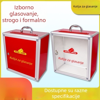 Kutija za glasanje od aluminijske legure s ručkom, prijenosna, podna, zaključavajuća, crvena poštanska kutija.