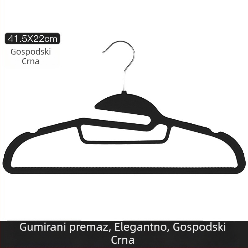 Vješalica za odjeću u obliku ribljeg otvora, višenamjenska, s gumom premazom, otporna na deformacije, bez tragova