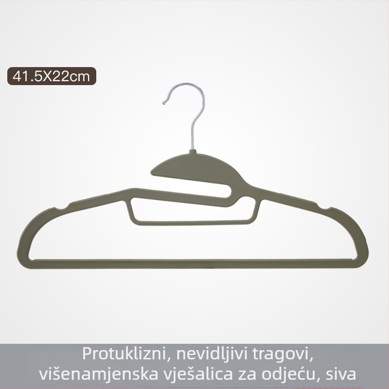 Vješalica za odjeću u obliku ribljeg otvora, višenamjenska, s gumom premazom, otporna na deformacije, bez tragova