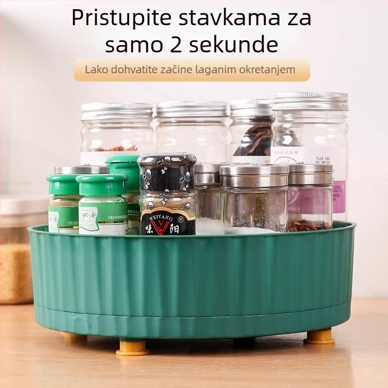 Kuhinjski rotirajući stalak za začine, višefunkcionalno skladištenje 360°, posuda za voće s elegantnim dizajnom