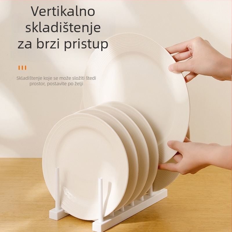 Kuhinjski držač za tanjure i zdjele, plastični organizator, moderan minimalistički stil