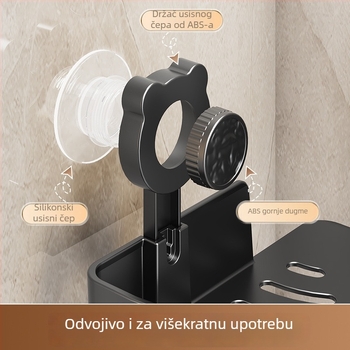 Zidni stalak bez bušenja s usisnim čašicama za kupaonicu i kuhinju