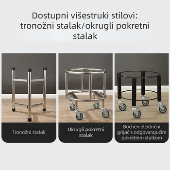 Stalak od nehrđajućeg čelika za komercijalnu kantu za juhu sa izolacijom, kuhinjski držač za kantu s trokrakom bazom i kotačićima