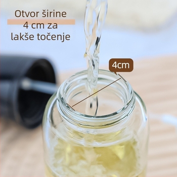 Staklena boca za ulje sa sprejom, 220 ml, kuhinjski dodatak s pritisknim raspršivačem i kontrolom ulja