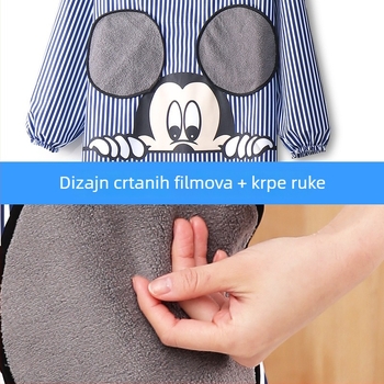 Pregača za kuhinju s dugim rukavima, vodootporna i otporna na ulje, lako za čišćenje, kućna upotreba, korejski stil, poliester
