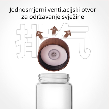 Staklena posuda za zrna kave s jednostranim ventilom
