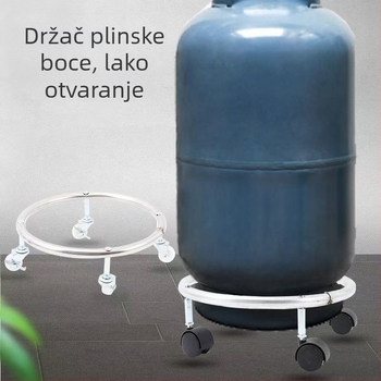 Držač za plinsku bocu za kuhinju s mobilnom bazom i kotačićima