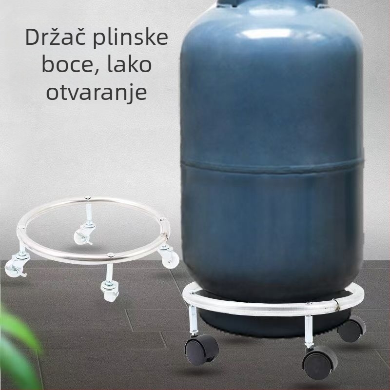 Držač za plinsku bocu za kuhinju s mobilnom bazom i kotačićima