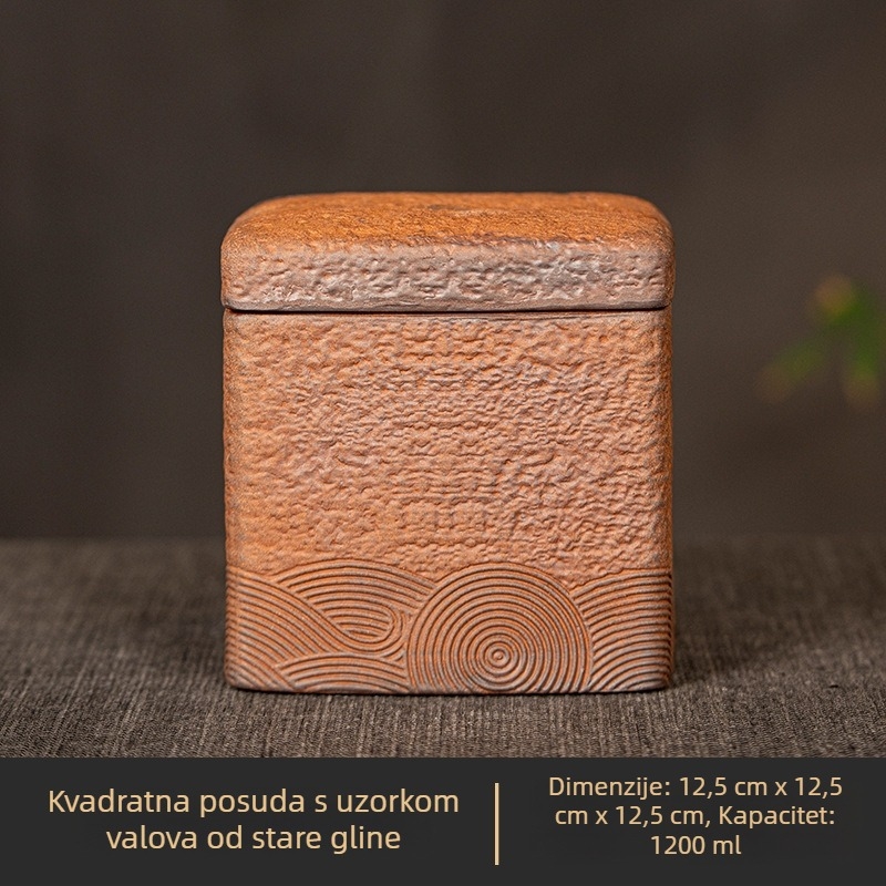 Keramična četverokutna posuda za čaj sa zatvaračem otporan na vlagu