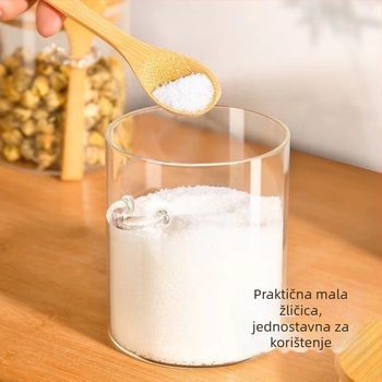 Staklena posuda za čajna lišća, šećer i sol; zatvorena, prenosiva, 1200 ml