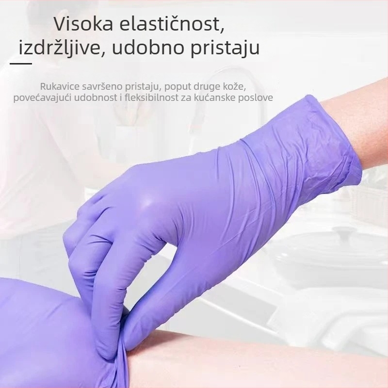 Jednokratne ljubičaste nitril rukavice za kuhinjsku upotrebu, prehrambena kvaliteta, podstavljene i debelje, za pranje suđa