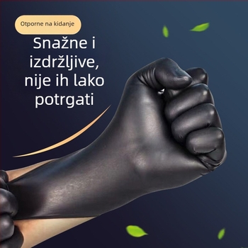 Nitrilne kućne rukavice, jednokratne, PVC kuhinjske rukavice za pranje suđa, vodootporne, crne