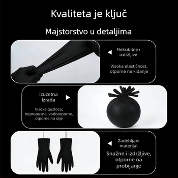 Nitrilne kućne rukavice, jednokratne, PVC kuhinjske rukavice za pranje suđa, vodootporne, crne