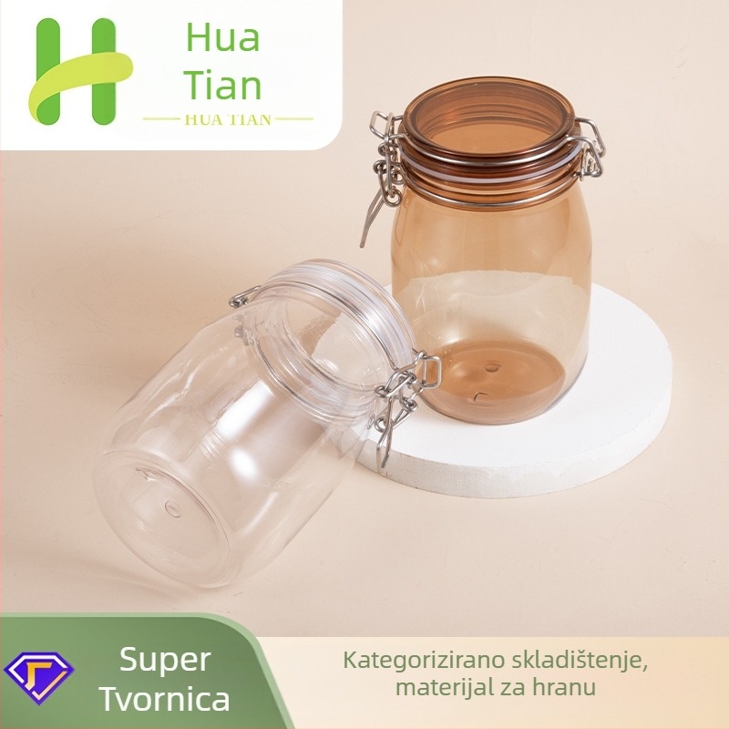 1000 ml ovalna boca za masku za lice tradicionalne kineske medicine, prozirna plastična posuda sa kopčom za zatvaranje