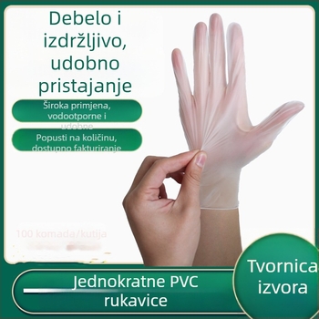 Jednokratne PVC rukavice, hrane kvalitete, bez praška, za čišćenje i pranje posuđa, 100 komada