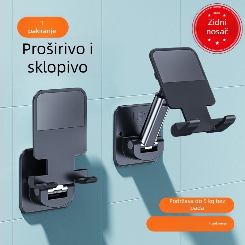 Sklopivi zidni držač za mobitel, teleskop, protiv vibracija, za kuhinju i kupaonicu