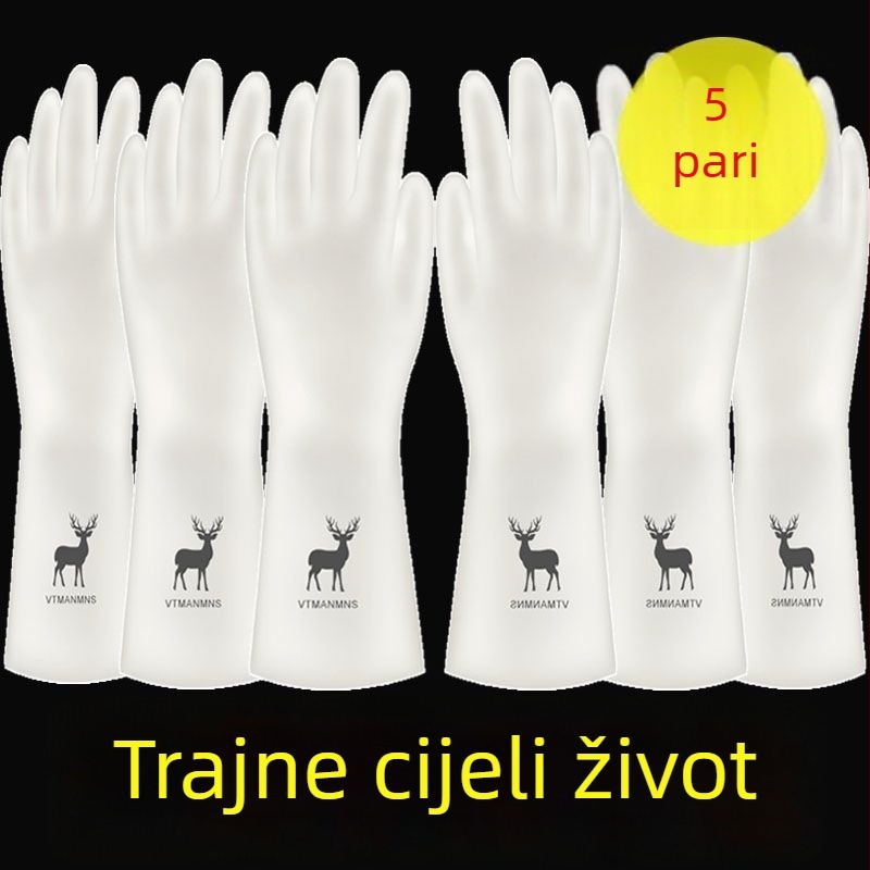 Rukavice za pranje posuđa, duge i debele, otporne na habanje, vodootporne od PVC gume