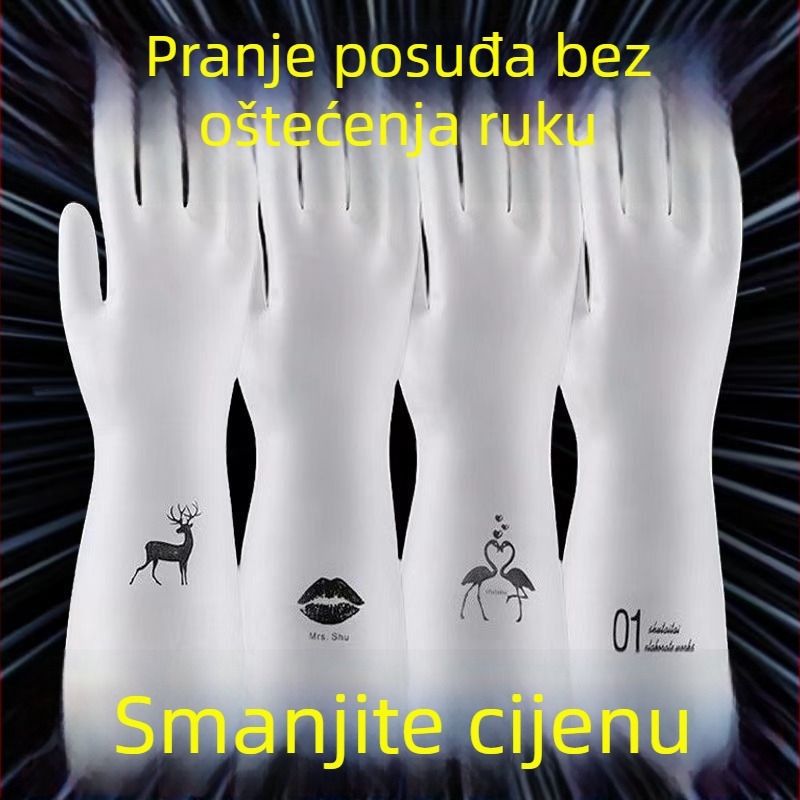 Rukavice za pranje posuđa, duge i debele, otporne na habanje, vodootporne od PVC gume