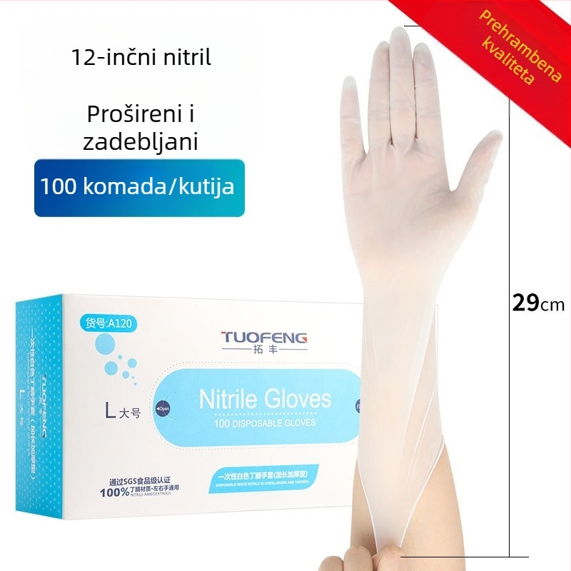 Tuofeng jednokratne nitril rukavice, pojačane, izdržljive, vodootporne, za pranje suđa u kućanstvu, prehrambene kvalitete, protuklizne