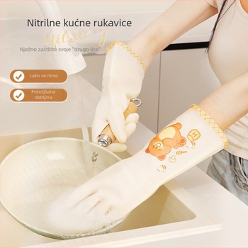 Nitril zaštitne rukavice za kuhinju, vodootporne i izdržljive, 32 cm dugačke, za kuhanje, pranje posuđa i čišćenje