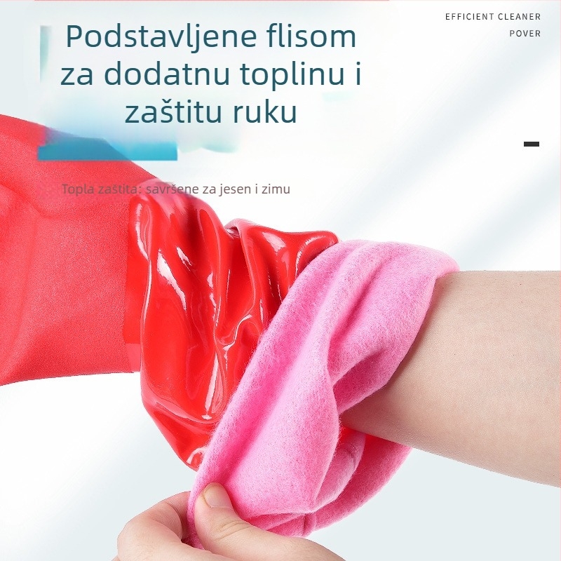 Meiya pamukaste rukavice, debele, s veluru podstavkom, dužine 35/40/45 cm, za kućanske poslove - pranje suđa, pranje odjeće i čišćenje podova; vodootporne i protuklizne
