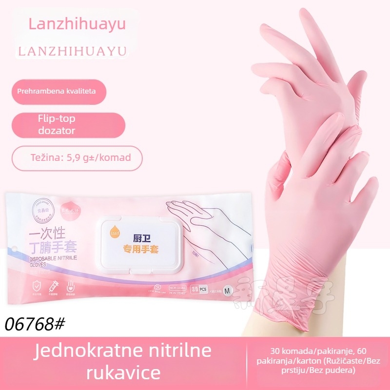 Jednokratne nitrilne rukavice, prehrambene kvalitete, vodootporne, izdržljive za kuhinju i catering