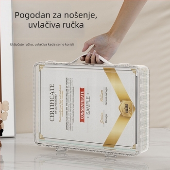 A4 prozirna kutija za dokumente za organiziranje važnih obiteljskih dokumenata: ispite, vlasnički list, registraciju boravišta, zdravstvene kartice i potvrde