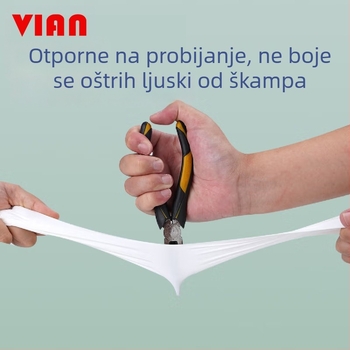 Vian jednokratne nitril rukavice, bijele, sigurne za hranu, pogodne za catering, kućanske poslove i pranje suđa u kuhinji, debele i izdržljive