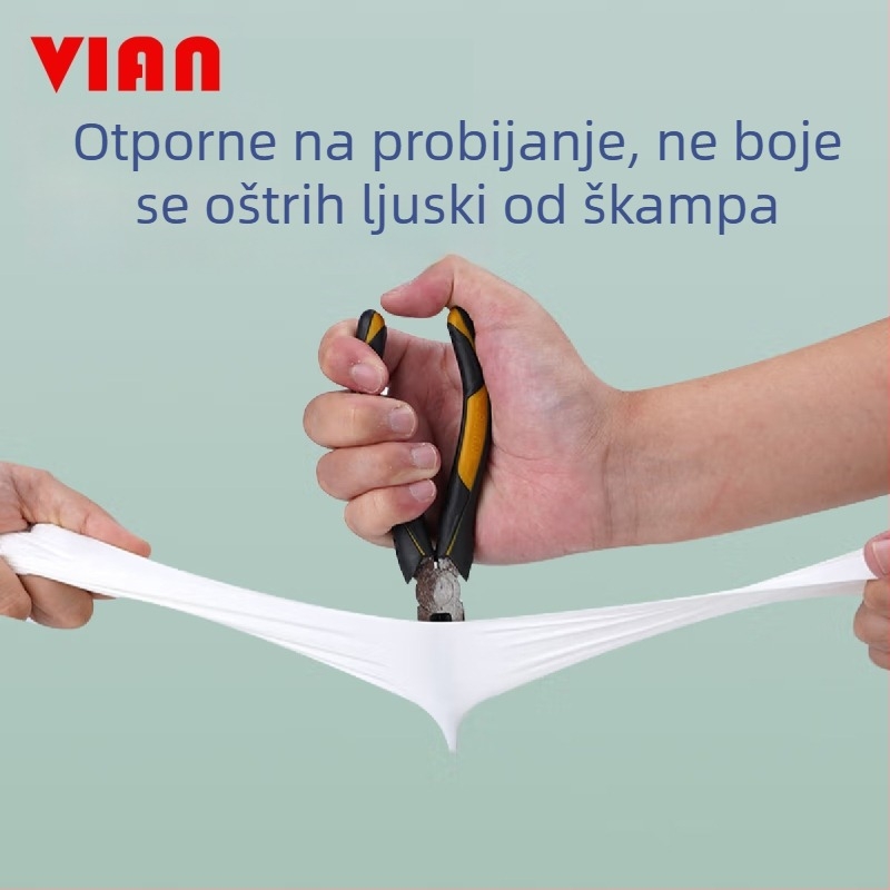 Vian jednokratne nitril rukavice, bijele, sigurne za hranu, pogodne za catering, kućanske poslove i pranje suđa u kuhinji, debele i izdržljive
