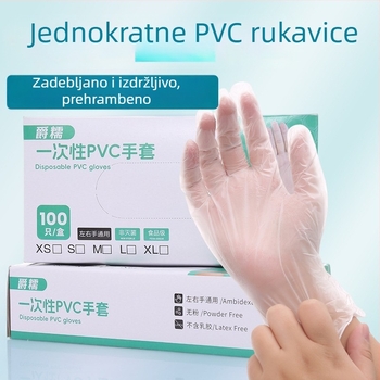 Jednokratne PVC rukavice, hrane kvalitete, pojačane, za pranje suđa, kućno čišćenje i kuhanje, izdržljive, vodootporne, protuklizne; veličine S, M, L