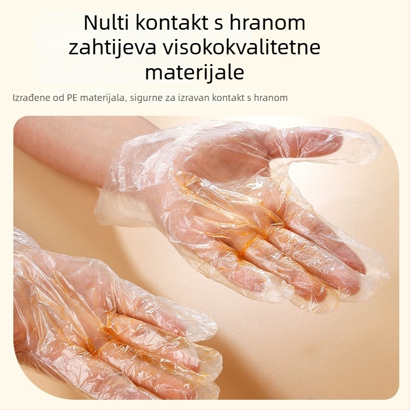 Jednokratne PE rukavice, 100 komada, prozirne, univerzalna veličina, za kućnu i poslovnu uporabu