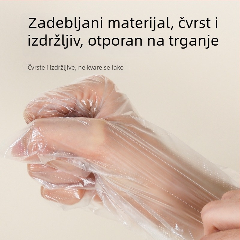 Jednokratne PE rukavice, 100 komada, prozirne, univerzalna veličina, za kućnu i poslovnu uporabu