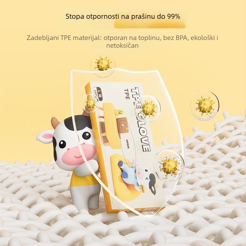 Jednokratne TPE rukavice, pojačane, prehrambene klase, za catering, otporne na ulje, u kutiji za doziranje, univerzalne kućanske rukavice