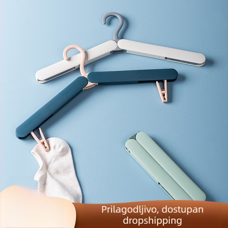 Sklopiva putna vješalica s kopčama za čarape i donje rublje – prijenosna vanjska vješalica za odjeću